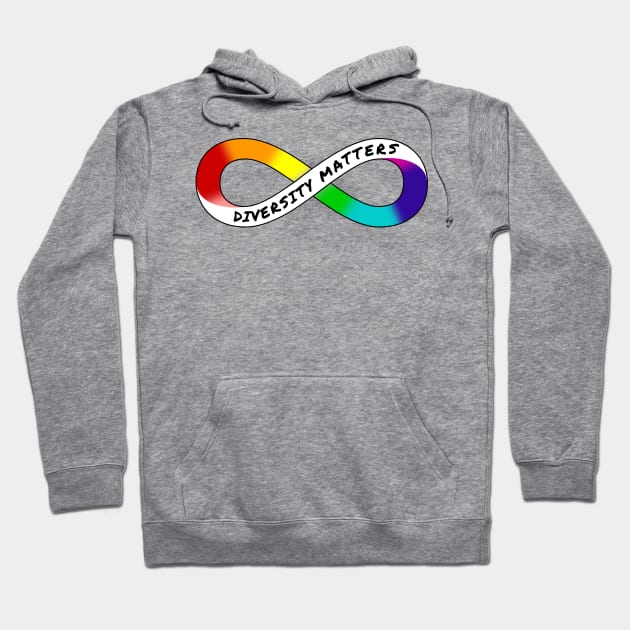 Diversity Matters - Rainbow Infinity Symbol for Neurodiversity Neurodivergent Actually Autistic Pride Asperger's Autism ASD Acceptance & Appreciation Hoodie by bystander